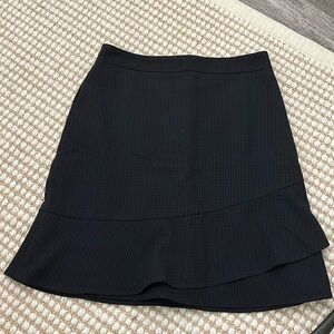 Black Ann Taylor factory skirt with front ruffle